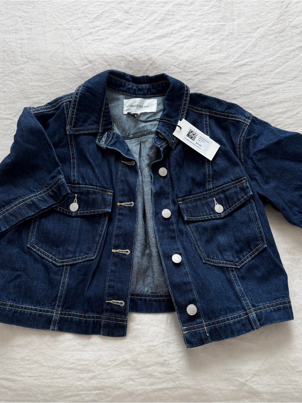 NWT Glassons Dark Blue Denim Top short sleeve